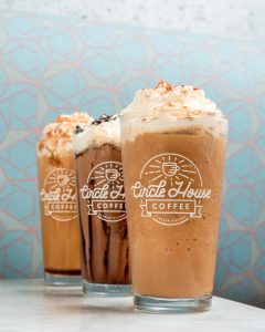 Caramel, Oreo, and horchata frozen lattes. Photo courtesy Circle House Coffee