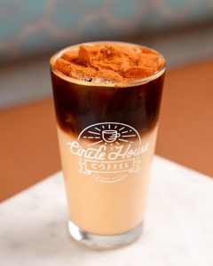 Circle House Coffee’s vegan frozen oat “Mylk-iato” latte. Photo courtesy Circle House Coffee