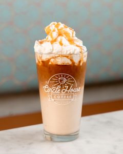 Circle House Coffee’s vegan frozen toffee nut latte. Photo courtesy Circle House Coffee