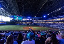 The Miami Marlins will celebrate with Opening Weekend festivities at lonDepot Park March 28-31. Photo by Lauren Sopourn/Miami Marlins